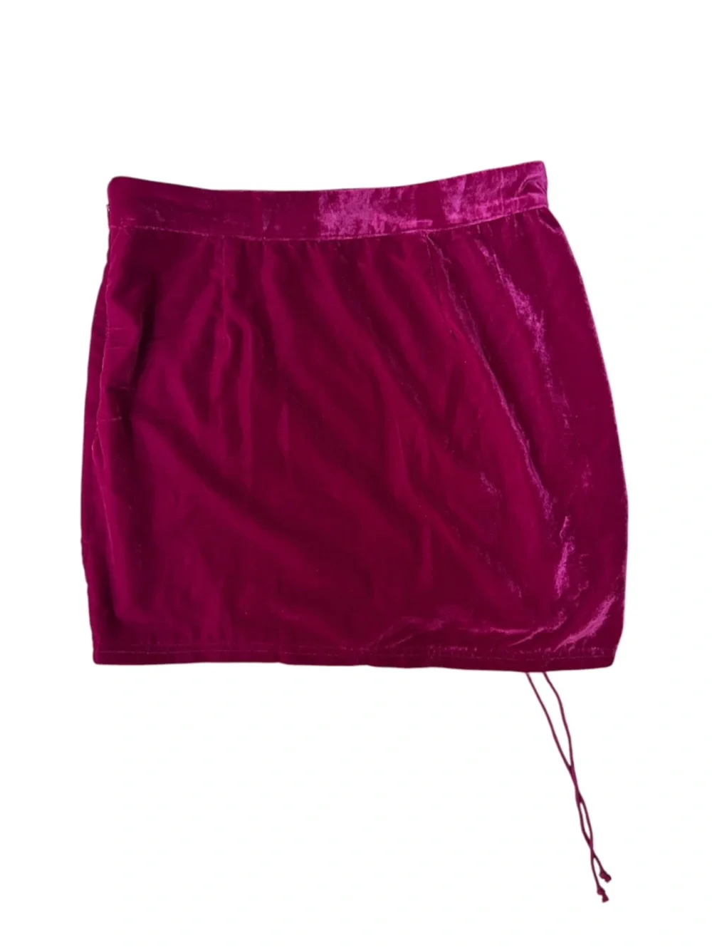 Free People Vivienne Velvet Fuchsia Pink Ruched Side Mini Skirt